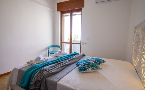 Sweet Dreams Home in Otranto: Interior Design, Furniture, Bed, Bedroom, Floor, Wood, Flooring, Bed Sheet, Bedding, Room