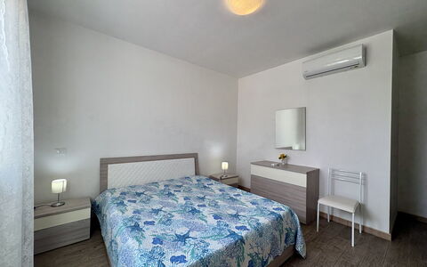 Villa Marzia: Bed, Interior Design, Bedroom, Furniture, Floor, Flooring, Bedding, Bed Sheet, Ceiling, Wood