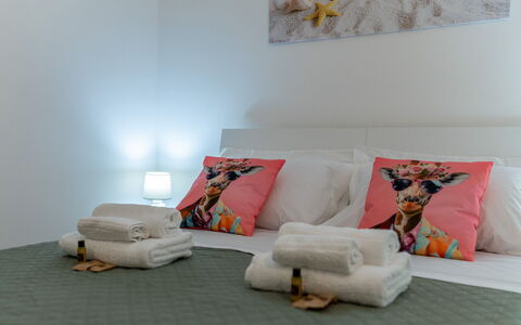 Villa Margherita: Interior Design, Furniture, Floor, Room, Bedroom, Linens, Cushion, Textile, Flooring, Throw Pillow