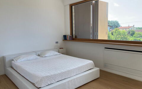 Villa Elena: Bed, Bedroom, Interior Design, Flooring, Floor, Wall, Wood, Bedding, Bed Sheet, Furniture
