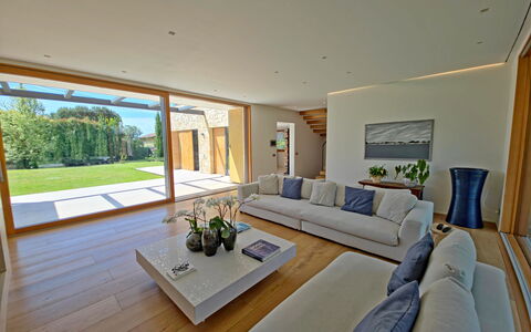 Villa Elena: Interior Design, Flooring, Floor, Furniture, Couch, Wood, Living Room, Home, Ceiling, Wood Flooring