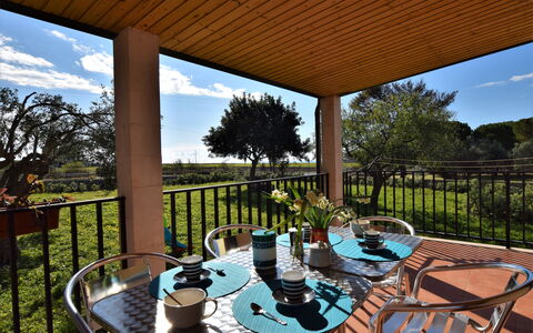 Villa Andrea: Furniture, Chair, Outdoor Furniture, Porch, Shade, Outdoor Table, Garden, Eco Hotel, Balcony, Backyard