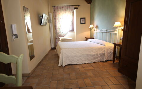 Residence Borgodamare: Furniture, Flooring, Floor, Interior Design, Ceiling, Bed, Lighting, Bedroom, Room, Linens