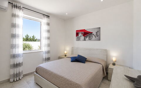 Villa Giugiola: Furniture, Interior Design, Floor, Flooring, Home, Apartment, Bed, Bedroom, Room, Ceiling