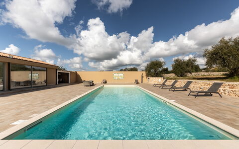 Villa Meti: Blue, Swimming Pool, Architecture, Composite Material, Estate, Concrete, Shade, Design, Resort, Hotel