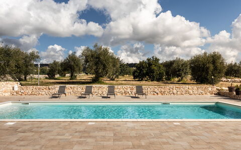 Villa Meti: Swimming Pool, Shade, Landscaping, Design, Outdoor Furniture, Flagstone, Hacienda