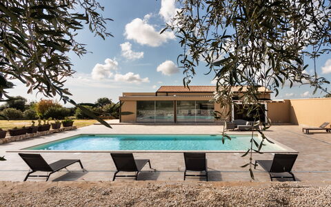 Villa Meti: Swimming Pool, Composite Material, Shade, Resort, Concrete, Outdoor Furniture, Estate, Eco Hotel, Design, Villa