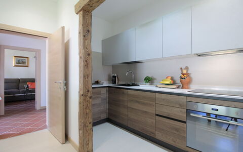 House Angy: Countertop, Kitchen, Flooring, Interior Design, Furniture, Wall, Wood, Floor, Cabinetry, Kitchen Appliance