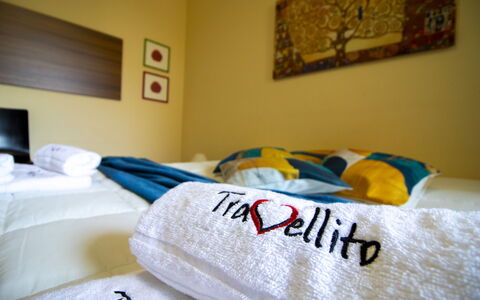 Nicoletta'S House in Otranto: Furniture, Textile, Linens, Room, Interior Design, Bed, Bedroom, Bed Sheet, Bedding, Throw Pillow
