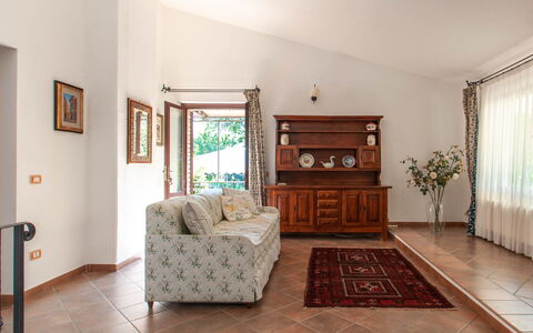 House in the Woods, Pool and Relax in Umbria: Furniture, Interior Design, Flooring, Floor, Couch, Wood, Room, Ceiling, Living Room, Table