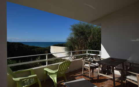 Punta Braccetto Fronte Mare: Furniture, Balcony, Chair, Outdoor Furniture, Shade, Outdoor Table, Handrail, Coffee Table