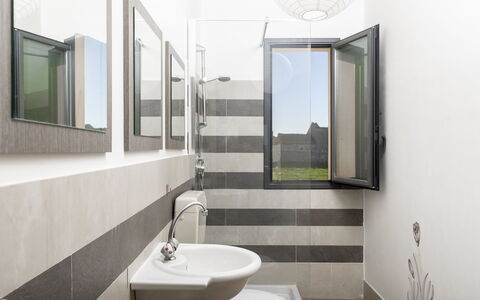 Villa Costa: Wall, Bathroom Sink, Plumbing Fixture, Interior Design, Flooring, Bathroom, Floor, Sink, Plumbing, Tap