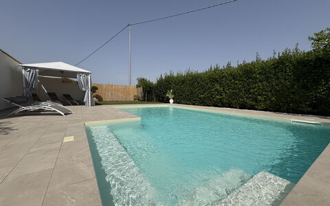 Villa Benvenuti al Sud: Swimming Pool, Blue, Resort, Composite Material, Water Feature, Shade, Leisure, Concrete, Eco Hotel, Tile