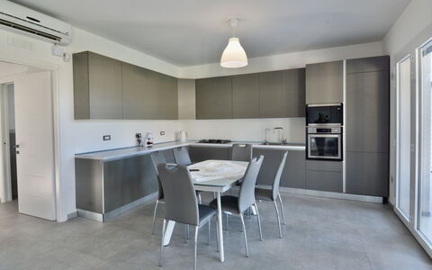 Rari House: Furniture, Kitchen, Flooring, Interior Design, Major Appliance, Countertop, Wood, Kitchen Appliance, Ceiling, Floor