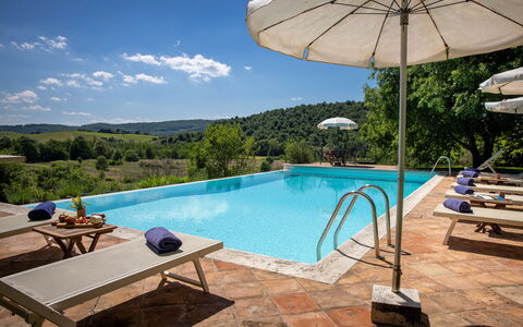 Villa Santa Barbara, Pool and Relax, Siena Country: Swimming Pool, Blue, Outdoor Furniture, Resort, Sunlounger, Thermae, Eco Hotel, Hacienda, Villa, Hotel