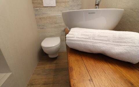 Sveva: Flooring, Floor, Wood, Bathroom, Interior Design, Plumbing Fixture, Tile, Plumbing, Room, Wood Flooring