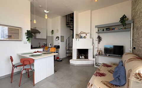 La Casa in Riva al Mare: Furniture, Interior Design, Wall, Flooring, Ceiling, Floor, Room, Lighting, Chair, Living Room