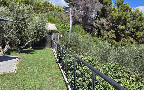 Villa Pineta della Rovere: Shrub, Garden, Fence, Shade, Handrail, Landscaping, Backyard, Home Fencing
