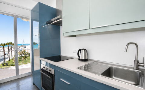 La Casa di Luigi: Kitchen, Countertop, Major Appliance, Cabinetry, Flooring, Apartment, Floor, Furniture, Kitchen Appliance, Tap