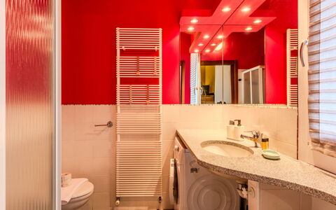 Tiny Loft: Interior Design, Flooring, Wall, Floor, Plumbing Fixture, Ceiling, Lighting, Room, Plumbing, Bathroom
