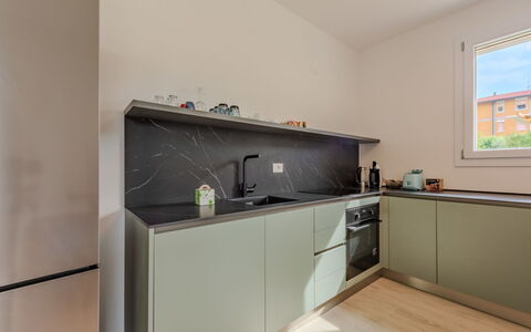Annamaria: Kitchen, Countertop, Kitchen Appliance, Interior Design, Flooring, Cabinetry, Major Appliance, Furniture, Wood, Home Appliance