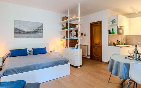 Riva&Lago: Furniture, Interior Design, Flooring, Floor, Wall, Room, Wood, Ceiling, Bed, Bedroom