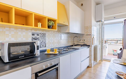 Corso 109: Kitchen, Kitchen Appliance, Major Appliance, Countertop, Interior Design, Flooring, Floor, Cabinetry, Kitchen Stove, Room