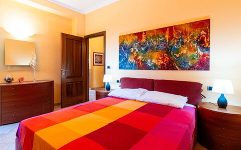 Daisy: Interior Design, Furniture, Bed, Flooring, Floor, Bedroom, Room, Ceiling, Bed Sheet, Bed Frame