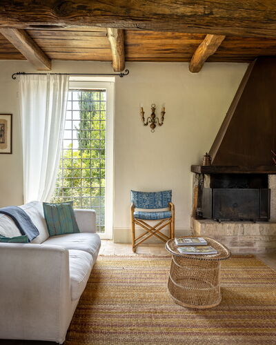 Il Casale al Colle, Private Garden, Hills View: Furniture, Interior Design, Flooring, Wall, Couch, Floor, Wood, Living Room, Room, Home