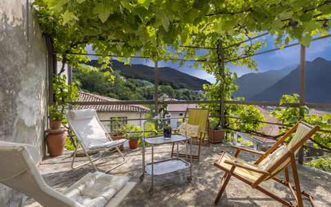 Casa Torre Il Castello: Furniture, Kitchen & Dining Room Table, Chair, Floor, Sea, Balcony, Ocean, Resort, Eco Hotel, Dining Room