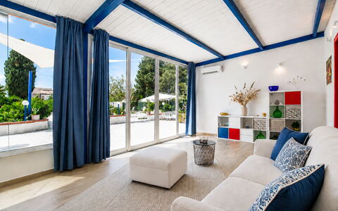 Villa Didymos: Furniture, Interior Design, Flooring, Floor, Ceiling, Apartment, Couch, Home, Room, Living Room
