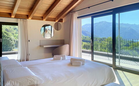 Aura: Bedroom, Bed, Interior Design, Furniture, Home, Bedding, Bed Sheet, Bed Frame, Linens, Room