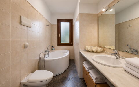Villa Don Pino: Bathroom, Bathroom Sink, Flooring, Interior Design, Plumbing Fixture, Floor, Sink, Ceiling, Tap, Plumbing