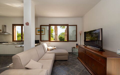 Villa Don Pino: Furniture, Interior Design, Flooring, Couch, Wood, Floor, Living Room, Room, Ceiling, Table