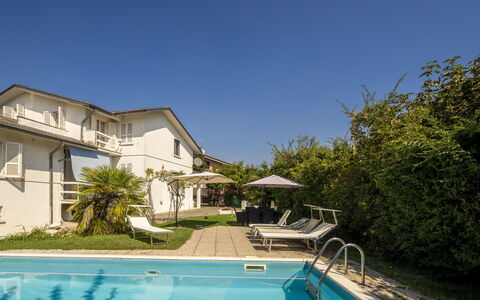 Villa Eva: Swimming Pool, Residential Area, House, Home, Resort, Estate, Villa, Landscaping, Outdoor Furniture, Yard