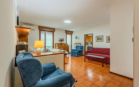 Locanda dei Nonni: Interior Design, Flooring, Furniture, Floor, Room, Apartment, Ceiling, Picture Frame, Couch, Living Room