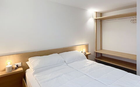 Ca' Alma Dolomia: Interior Design, Wall, Bed, Wood, Bedroom, Flooring, Floor, Ceiling, Bedding, Bed Sheet