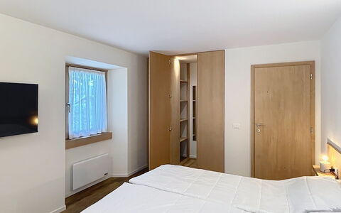 Ca' Alma Dolomia: Interior Design, Flooring, Wood, Floor, Ceiling, Room, Bed, Lighting, Bedroom, Furniture