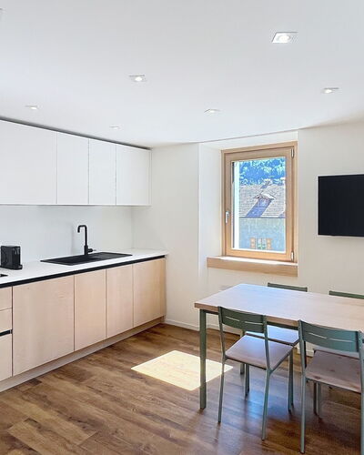 Ca' Alma Dolomia: Flooring, Interior Design, Floor, Wood, Furniture, Wood Flooring, Ceiling, Kitchen, Room, Countertop