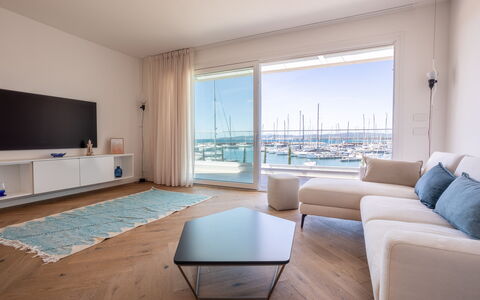 Porto di Luce Luxury, Jacuzzi and Seaview: Furniture, Flooring, Floor, Wood Flooring, Apartment, Chair, Laminate Flooring, Hardwood, Hotel