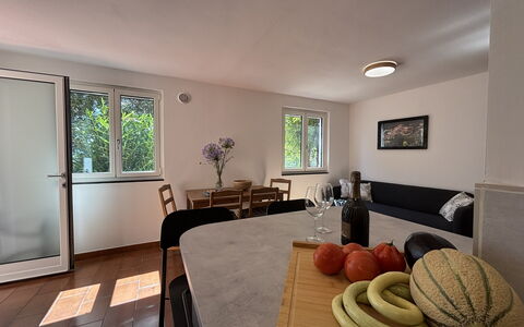 Il Fienile, Garden and Peacefull View: Furniture, Interior Design, Flooring, Wall, Wood, Floor, Ceiling, Kitchen & Dining Room Table, Table, Dining Room