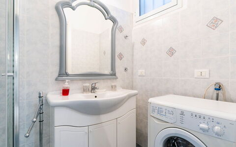 Lily: Plumbing Fixture, Interior Design, Washing Machine, Flooring, Floor, Sink, Tap, Bathroom, Plumbing, Room