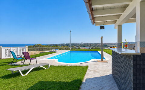 Villa Sara: Blue, Swimming Pool, Resort, Shade, Leisure, Porch, Estate, Eco Hotel, Villa, Landscaping