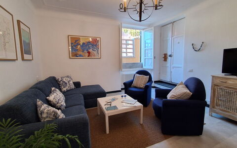 La Riva - Levanto: Furniture, Interior Design, Flooring, Couch, Floor, Wall, Wood, Living Room, Room, Ceiling