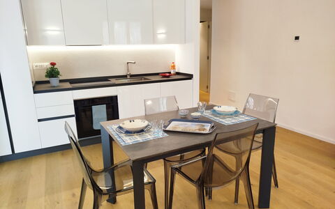 Lola Home - Levanto: Furniture, Interior Design, Flooring, Wood, Floor, Kitchen & Dining Room Table, Table, Kitchen, Room, Chair