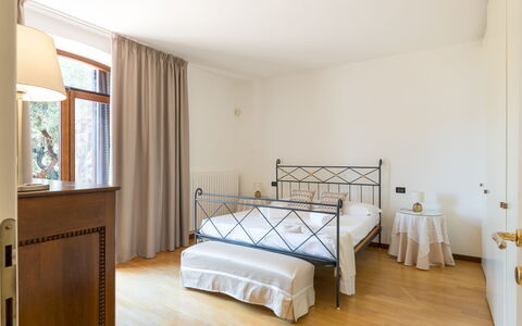 Villa Althea: Interior Design, Furniture, Flooring, Floor, Wood, Bed, Bedroom, Ceiling, Room, Lighting