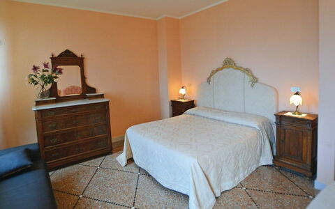 Villa Santa Chiara: Furniture, Bedroom, Interior Design, Bed, Bed Sheet, Flooring, Floor, Bedding, Linens, Room