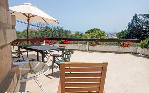 La Terrazza di Colle Marino: Outdoor Furniture, Furniture, Outdoor Table, Shade, Flowerpot, Flagstone, Garden, Chair, Landscaping, Houseplant