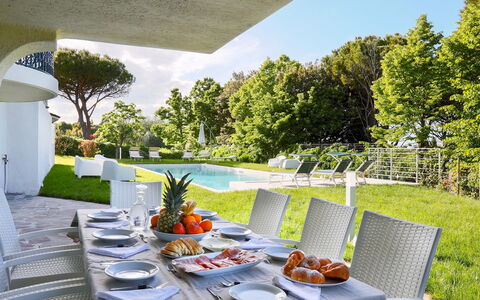 Villa Sarah 10+2: Swimming Pool, Furniture, Resort, Garden, Land Lot, Outdoor Furniture, Chair, Lawn, Shade, Eco Hotel