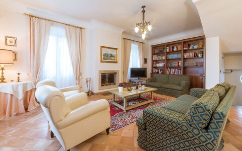 Borgo Colle Ridente 13: Interior Design, Furniture, Flooring, Floor, Ceiling, Room, Couch, Living Room, Lighting, Home